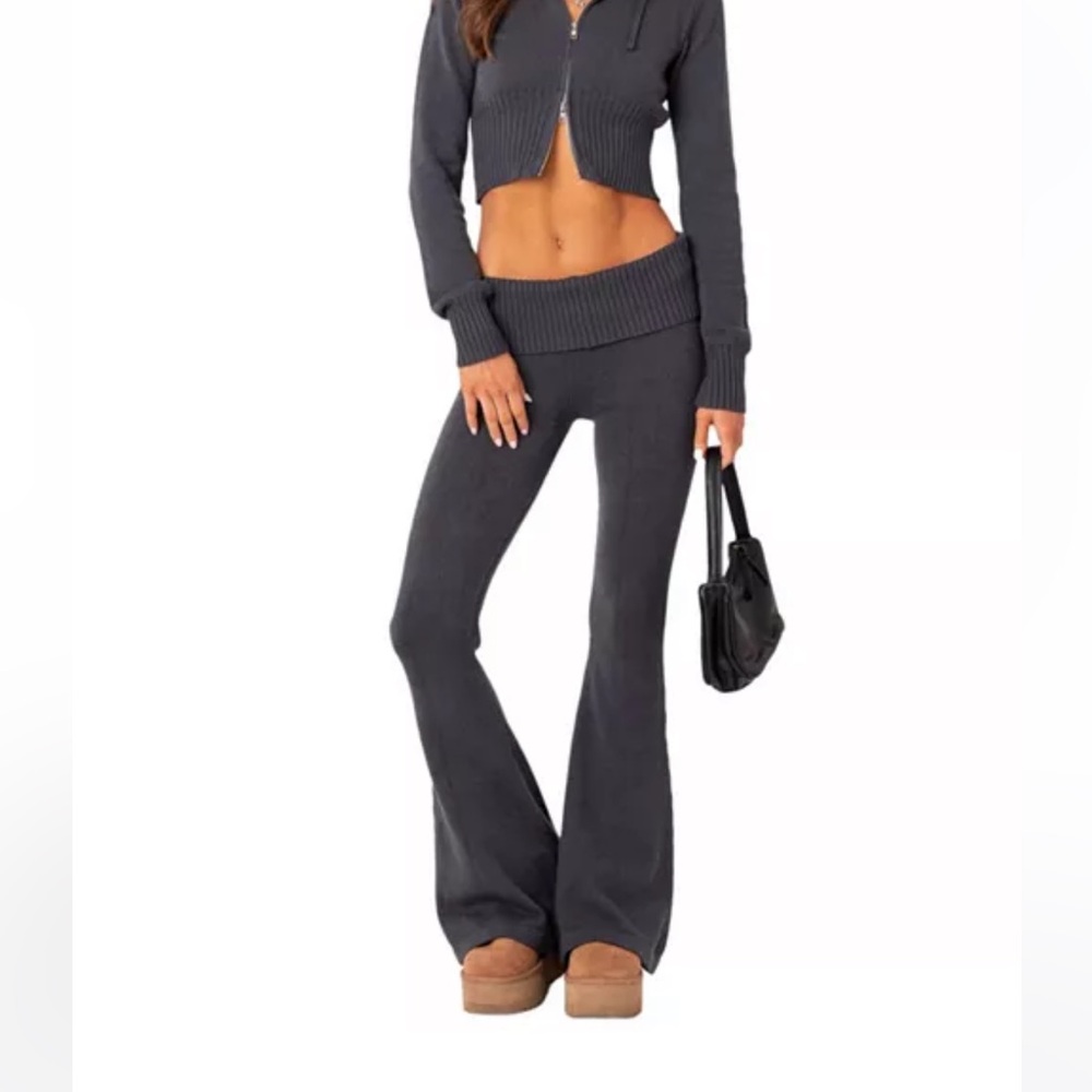 Edikted Desiree Fold Over Knit Pants